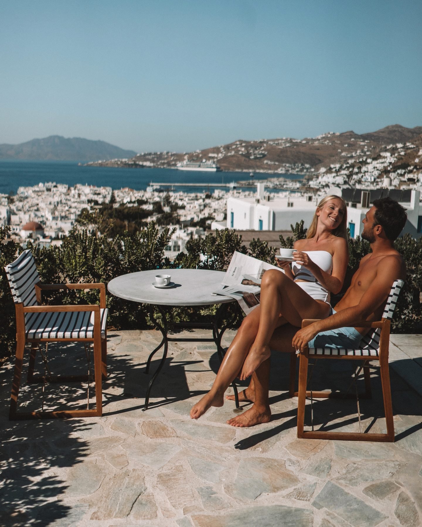 Belvedere hotel mykonos, view on the Aegan sea